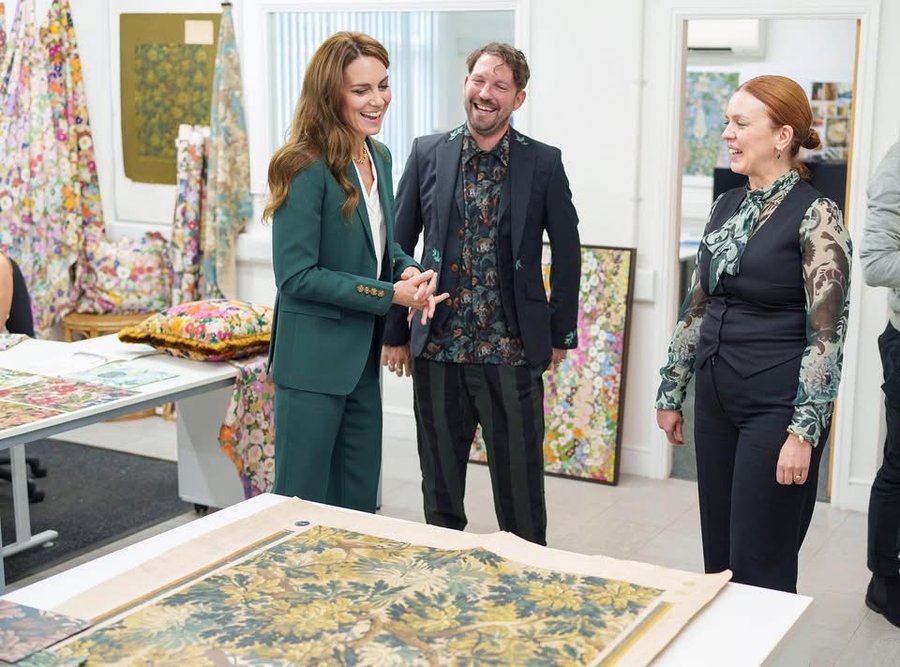 The Princess of Wales laughing with the House of Hackney team